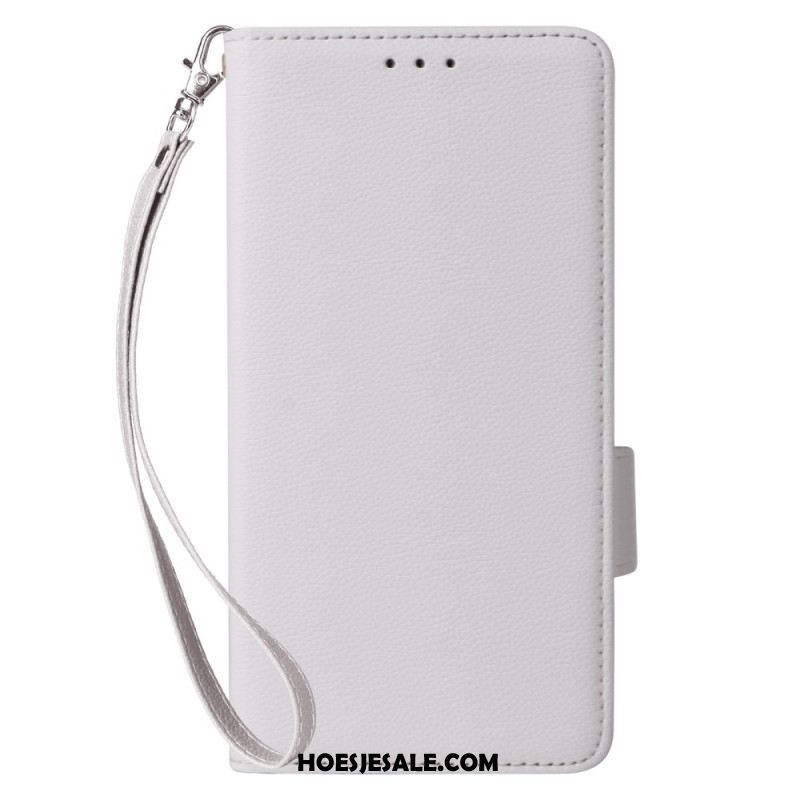 Leren Hoesje Voor Oneplus Nord 4 Bandje Met Lychee-textuur