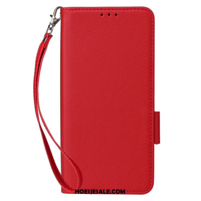 Leren Hoesje Voor Oneplus Nord 4 Bandje Met Lychee-textuur