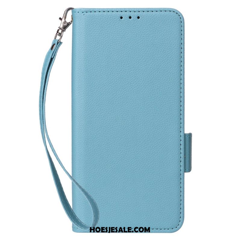 Leren Hoesje Voor Oneplus Nord 4 Bandje Met Lychee-textuur