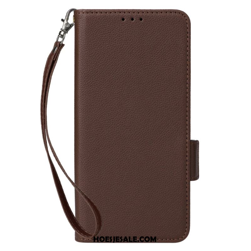 Leren Hoesje Voor Oneplus Nord 4 Bandje Met Lychee-textuur