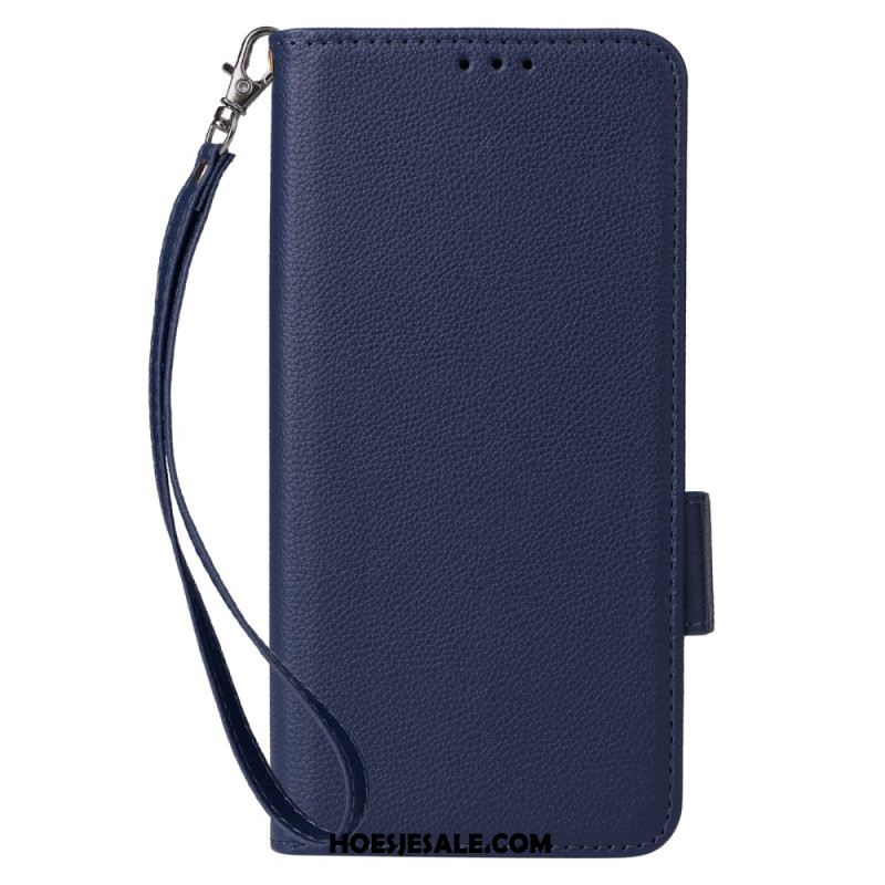 Leren Hoesje Voor Oneplus Nord 4 Bandje Met Lychee-textuur