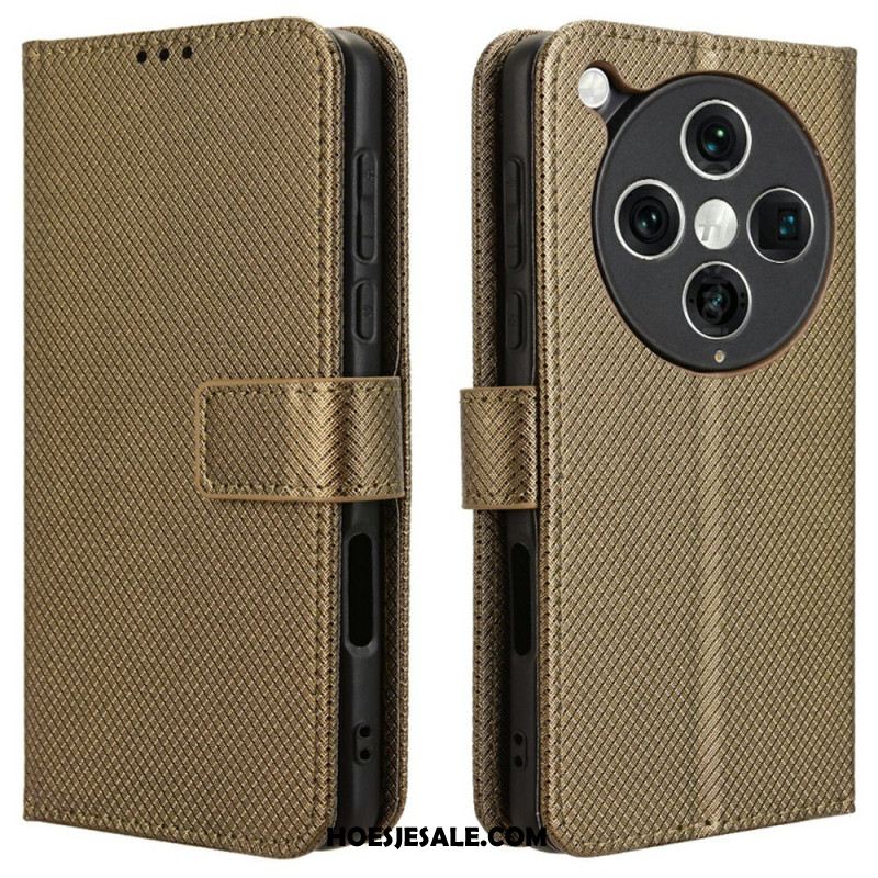 Leren Hoesje Voor Oppo Find X8 Pro Diamantstructuur