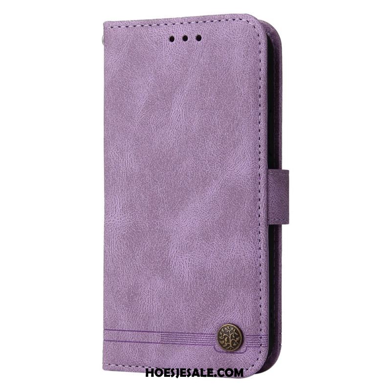 Leren Hoesje Voor Oppo Find X9 5g Decoratieve Klinknagel