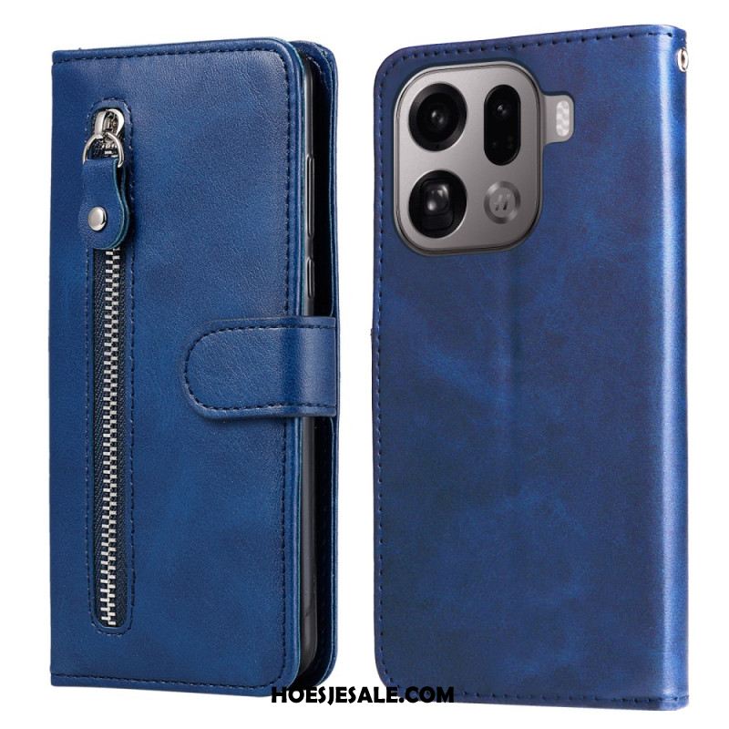 Leren Hoesje Voor Oppo Find X9 Pro 5g Vak Met Rits