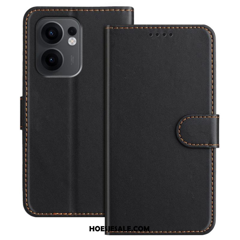 Leren Hoesje Voor Oppo Reno 13f 4g / 5g / 13 Fs 5g Monochroom