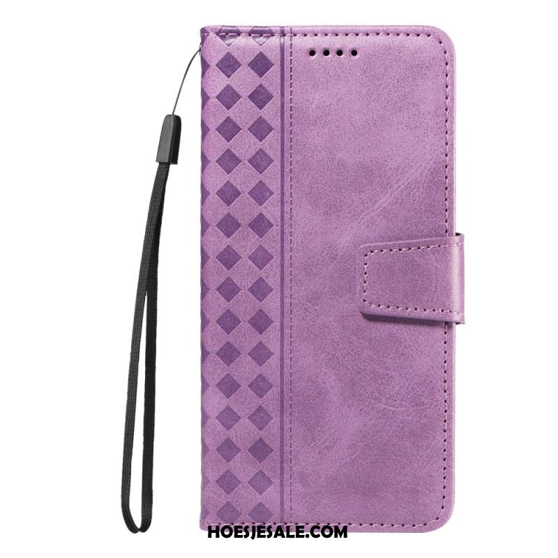 Leren Hoesje Voor Oppo Reno 14 5g Diamanten Rand