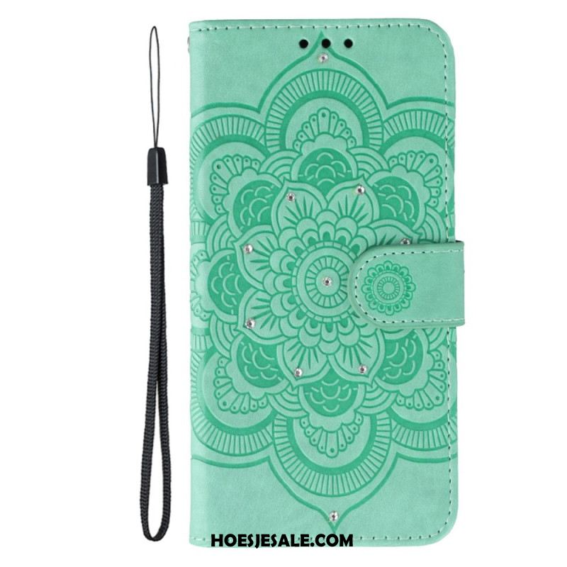 Leren Hoesje Voor Oppo Reno 14 Pro 5g Mandala En Strass-steentjes