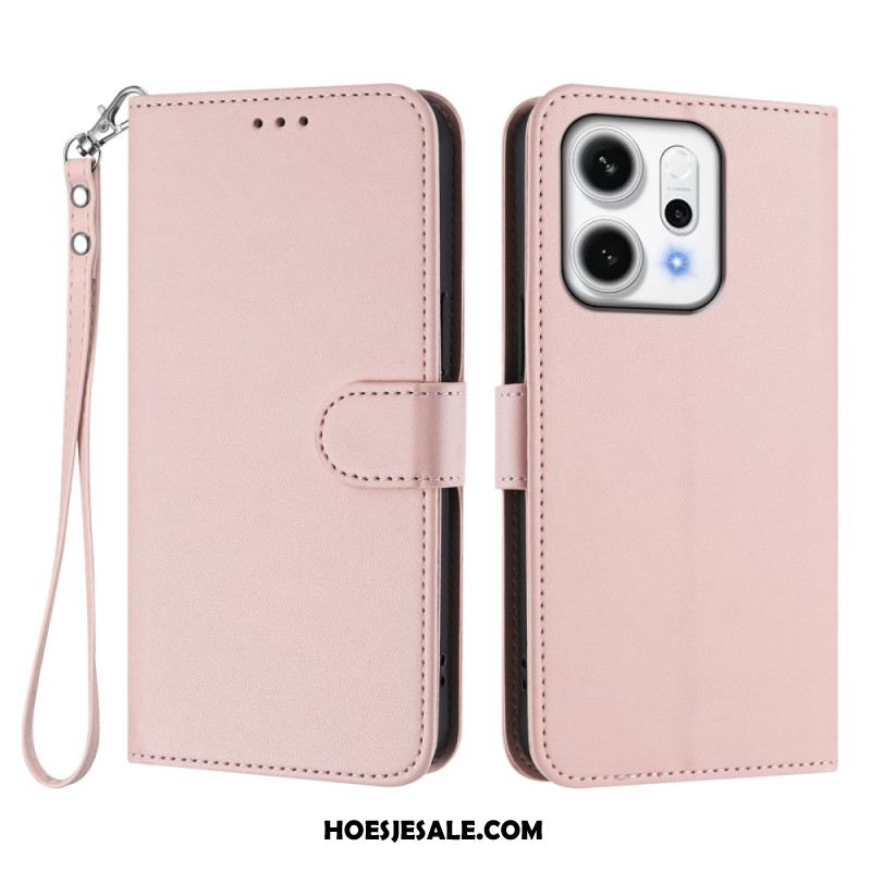 Leren Hoesje Voor Oppo Reno 14 Pro 5g Portemonnee Met Bandje