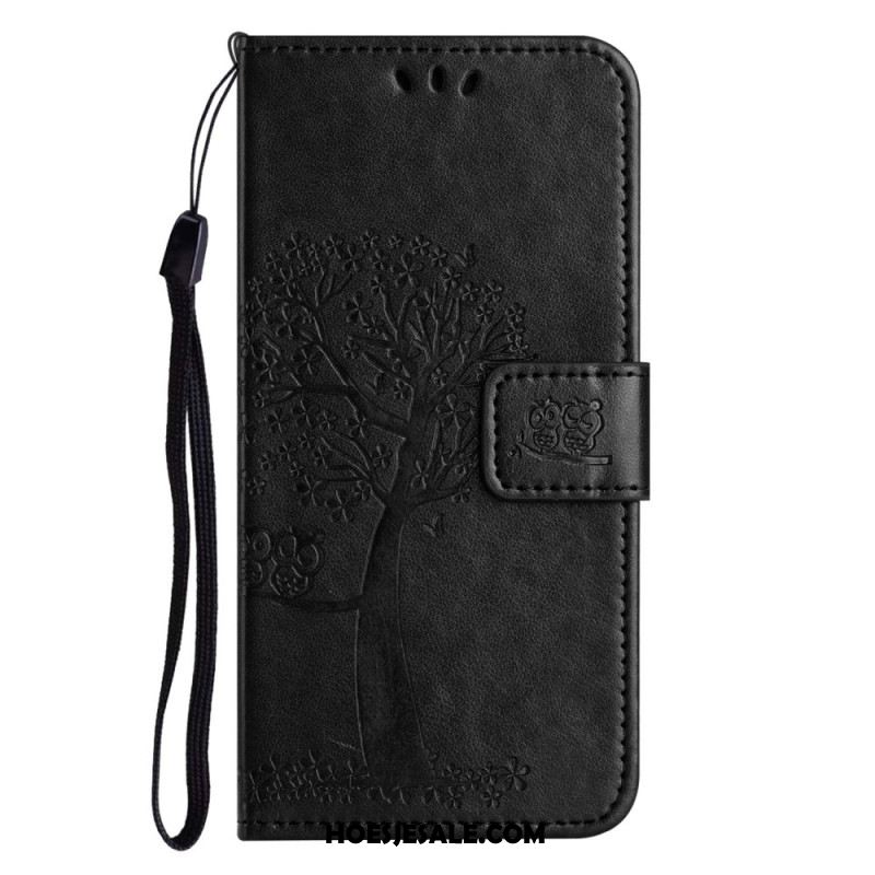 Leren Hoesje Voor Samsung Galaxy A17 4g / 5g Boom En Uilen