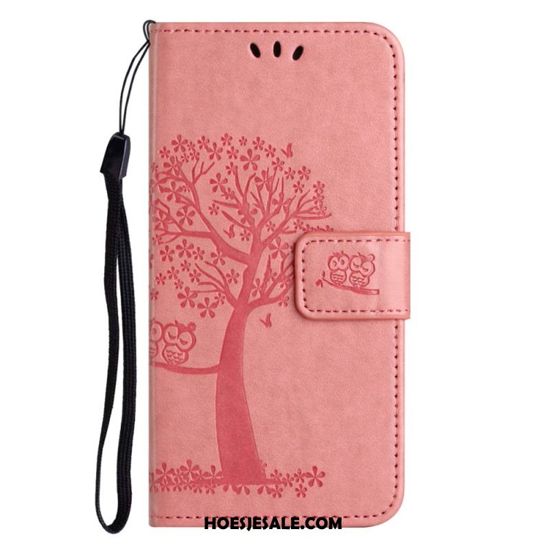 Leren Hoesje Voor Samsung Galaxy A17 4g / 5g Boom En Uilen