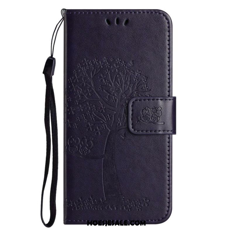 Leren Hoesje Voor Samsung Galaxy A17 4g / 5g Boom En Uilen