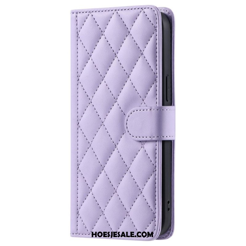 Leren Hoesje Voor Samsung Galaxy A17 4g / 5g Gewatteerde Stijl