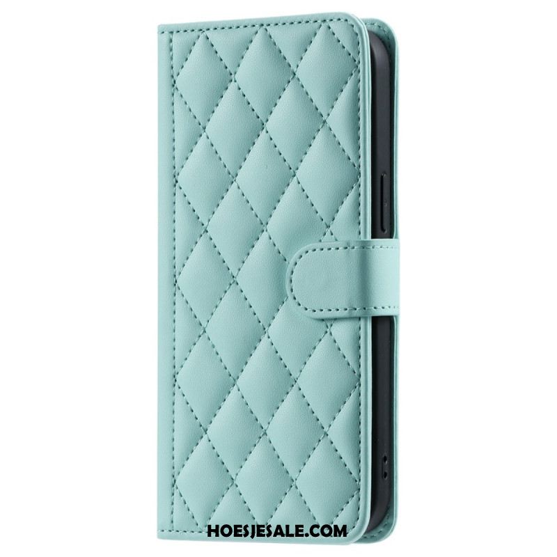 Leren Hoesje Voor Samsung Galaxy A17 4g / 5g Gewatteerde Stijl