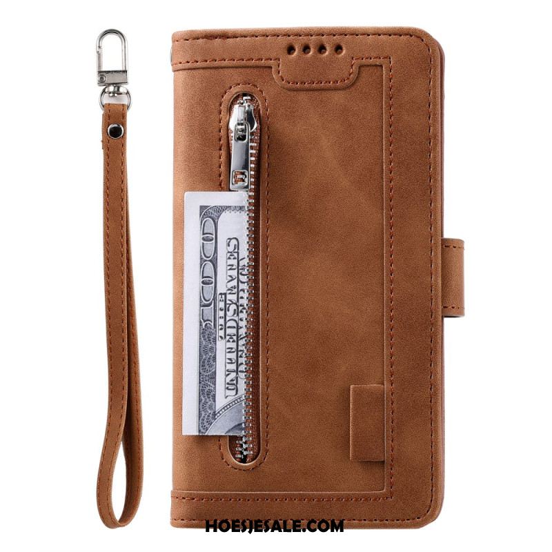 Leren Hoesje Voor Samsung Galaxy A17 4g / 5g Vintage Portemonnee Met 9 Kaartsleuven