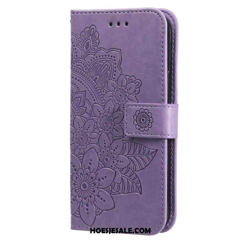 Leren Hoesje Voor Samsung Galaxy S24 5g Bloemenmandala Met Koord