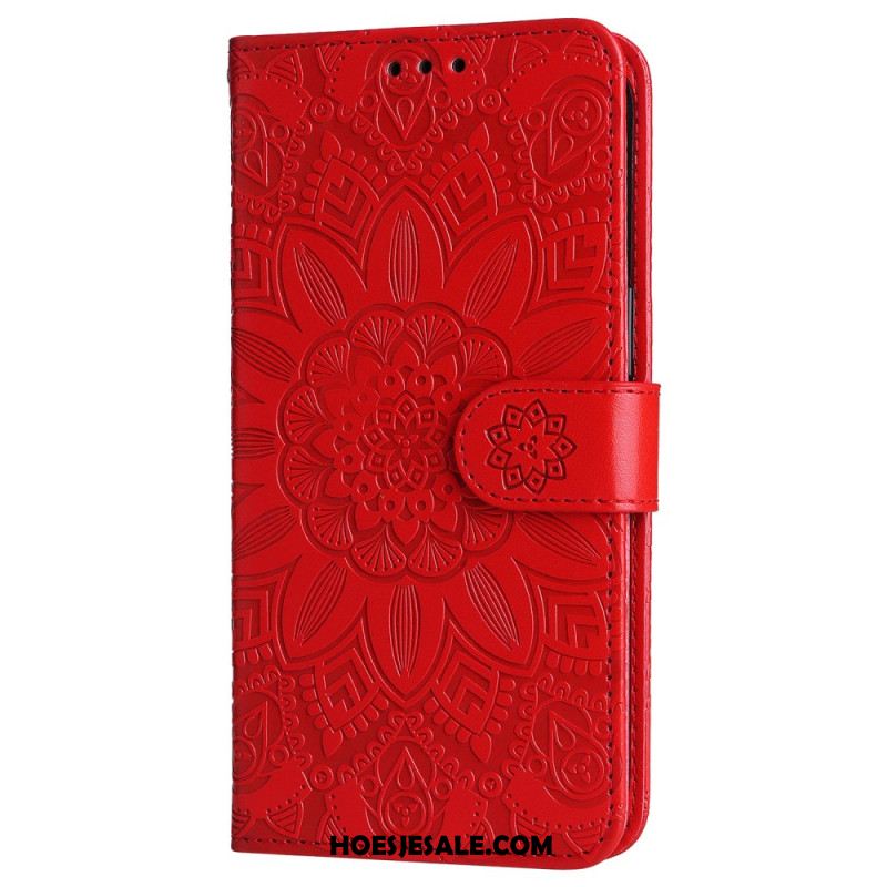 Leren Hoesje Voor Samsung Galaxy S24 5g Flamboyante Mandala Met Riempje