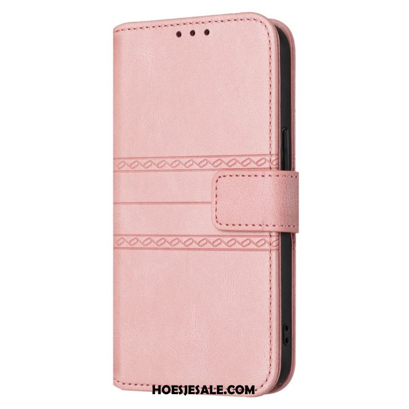 Leren Hoesje Voor Samsung Galaxy S25 5g Edge Bandje Met Sierrand