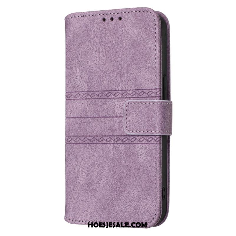 Leren Hoesje Voor Samsung Galaxy S25 5g Edge Bandje Met Sierrand