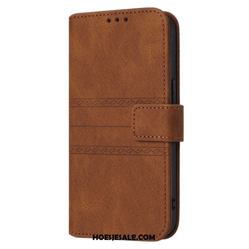 Leren Hoesje Voor Samsung Galaxy S25 5g Edge Bandje Met Sierrand