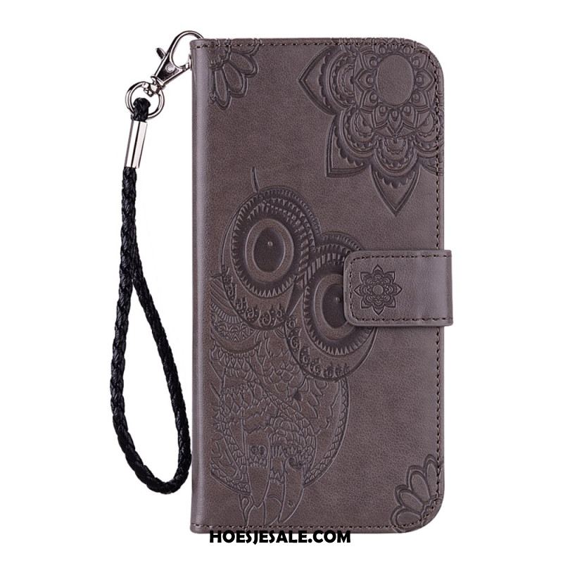 Leren Hoesje Voor Samsung Galaxy S25 5g Edge Uilen En Band