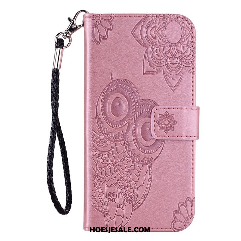 Leren Hoesje Voor Samsung Galaxy S25 5g Edge Uilen En Band