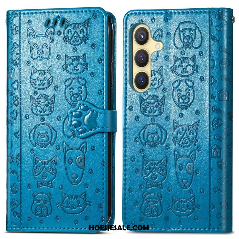 Leren Hoesje Voor Samsung Galaxy S25 5g Geanimeerde Dieren