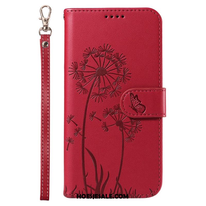 Leren Hoesje Voor Samsung Galaxy S25 5g Paardenbloembandje