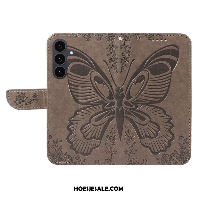 Leren Hoesje Voor Samsung Galaxy S25 Fe Grafische Vlinder