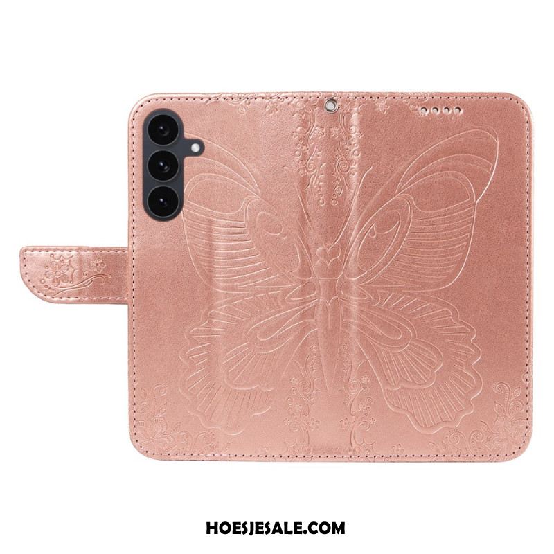 Leren Hoesje Voor Samsung Galaxy S25 Fe Grafische Vlinder