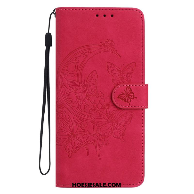 Leren Hoesje Voor Samsung Galaxy S25 Fe Vlinderprint