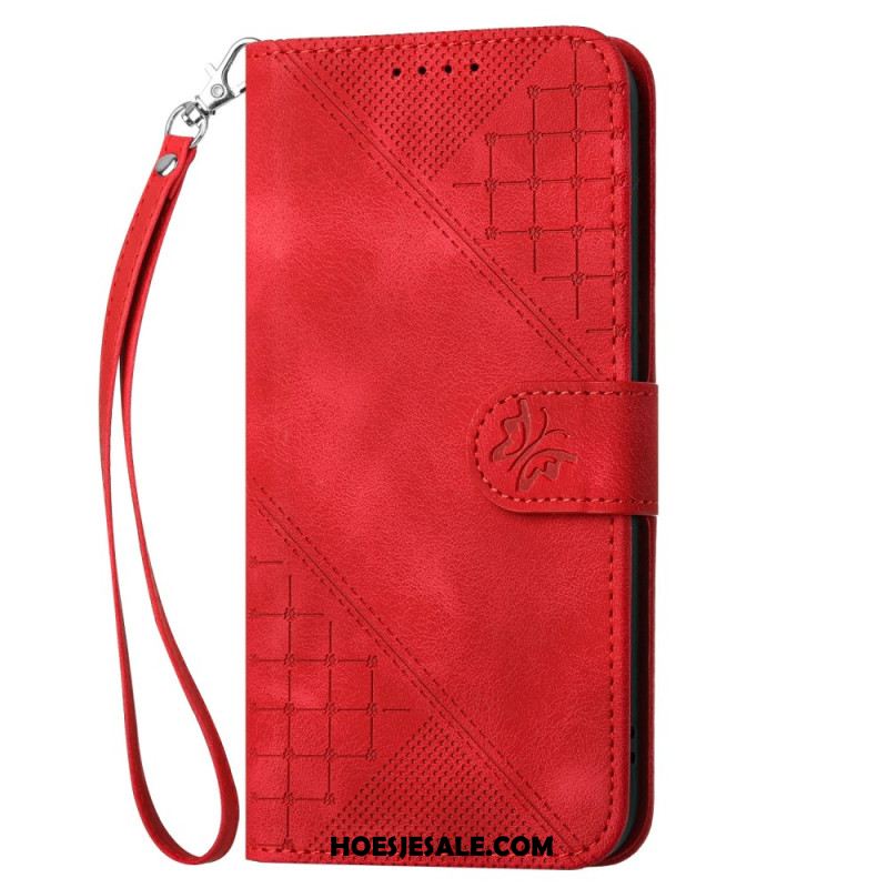 Leren Hoesje Voor Samsung Galaxy S25 Plus 5g Geometrisch Bandje