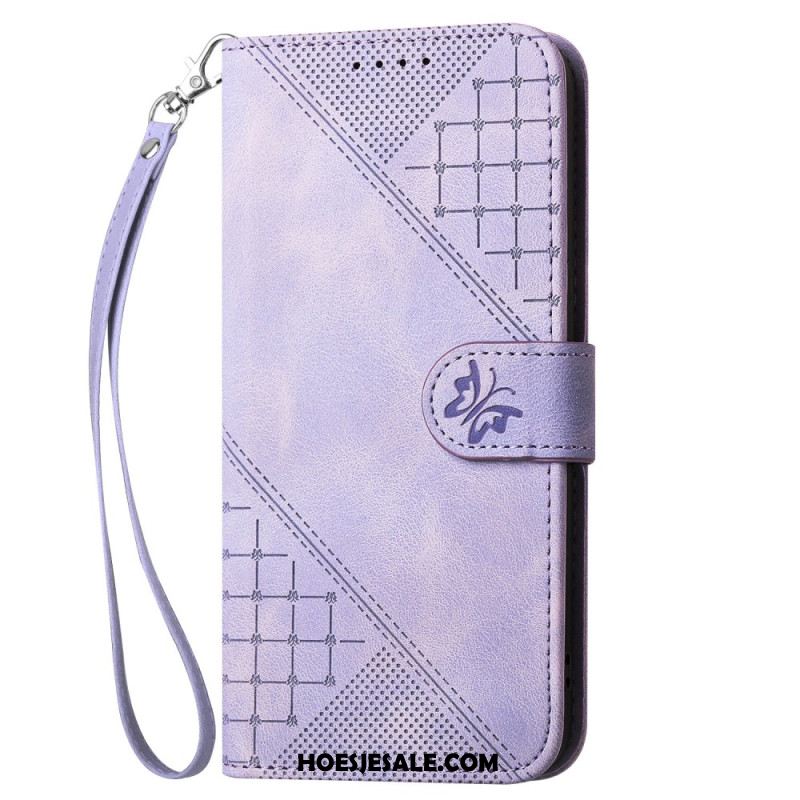 Leren Hoesje Voor Samsung Galaxy S25 Plus 5g Geometrisch Bandje