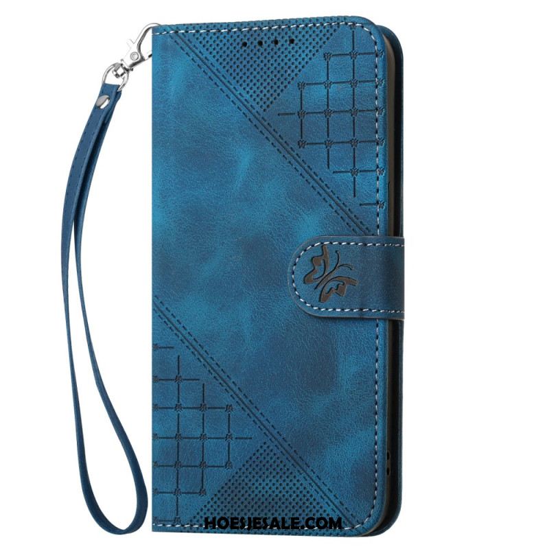 Leren Hoesje Voor Samsung Galaxy S25 Plus 5g Geometrisch Bandje