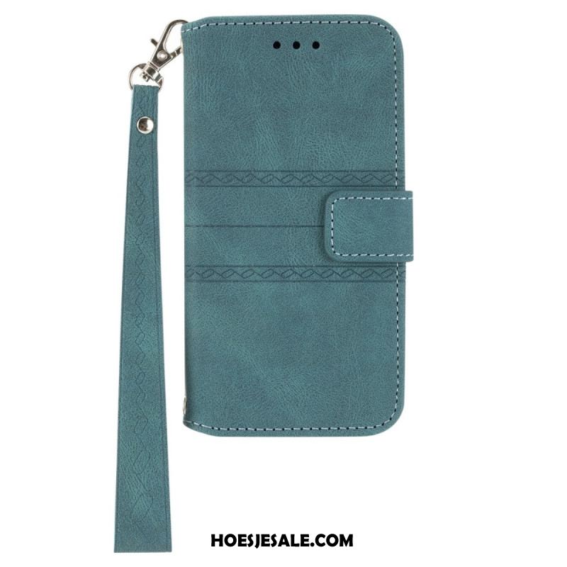 Leren Hoesje Voor Samsung Galaxy S25 Plus 5g Rand En Bandje