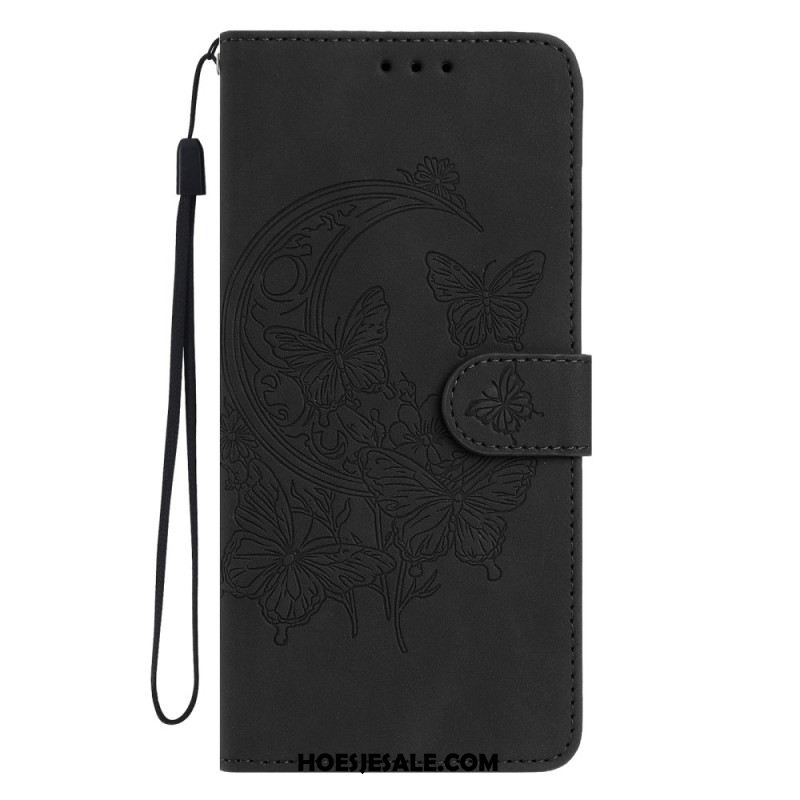 Leren Hoesje Voor Samsung Galaxy S26 Plus Vlinder- En Bloemenprint