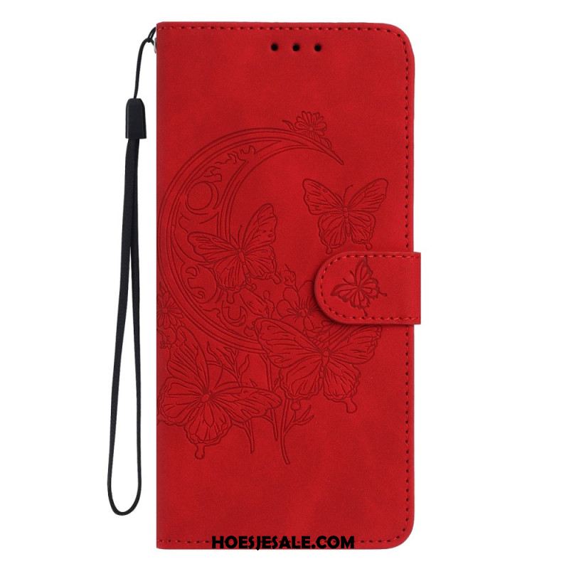 Leren Hoesje Voor Samsung Galaxy S26 Plus Vlinder- En Bloemenprint