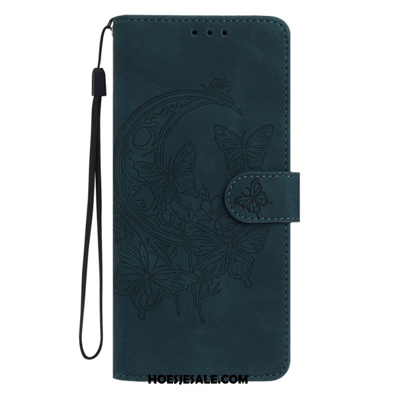 Leren Hoesje Voor Samsung Galaxy S26 Plus Vlinder- En Bloemenprint