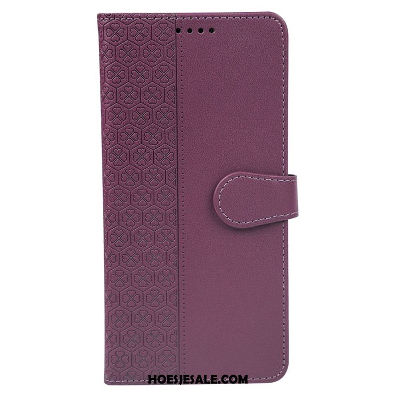 Leren Hoesje Voor Samsung Galaxy S26 Vierblad Klavertjes