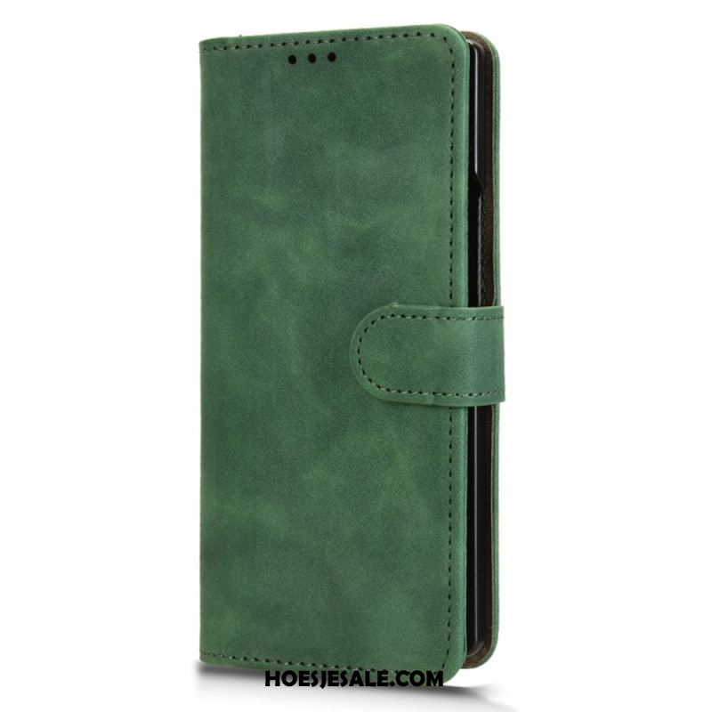 Leren Hoesje Voor Samsung Galaxy Z Fold 7 Suède-look