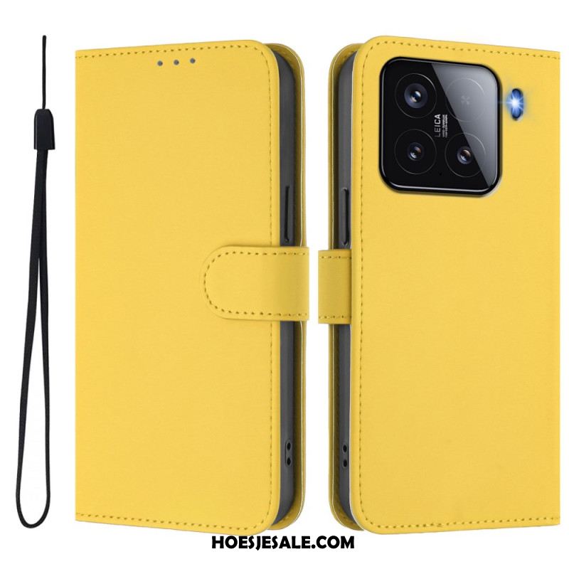 Leren Hoesje Voor Xiaomi 15 Geïntegreerde Standaard Met Verstelbare Kijkhoeken