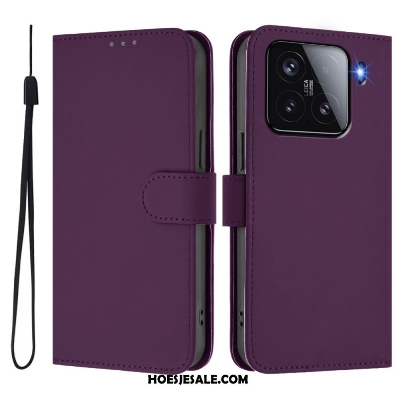 Leren Hoesje Voor Xiaomi 15 Geïntegreerde Standaard Met Verstelbare Kijkhoeken