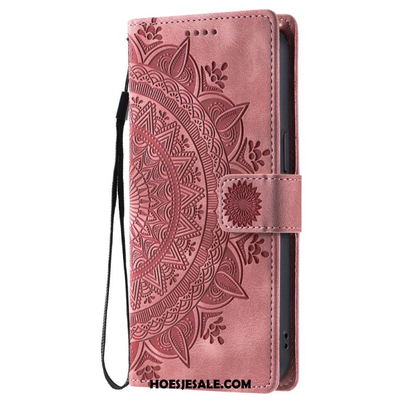 Leren Hoesje Voor Xiaomi 15 Mandala Suède-effect