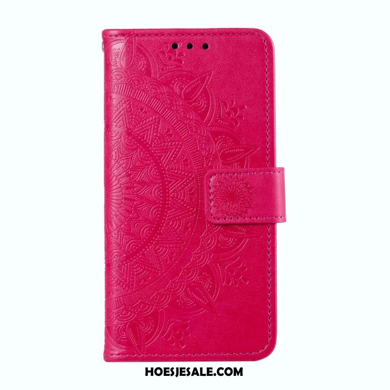 Leren Hoesje Voor Xiaomi 15 Pro Sleutelkoord Met Zonmandala