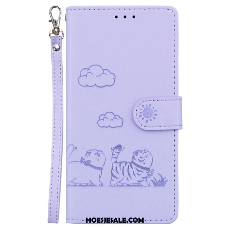 Leren Hoesje Voor Xiaomi 15 Ultra Rfid-blokkerend & Kittenpatroon