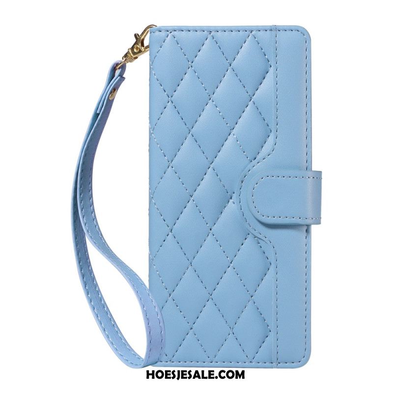 Leren Hoesje Voor Xiaomi 15t Gewatteerd Met Bandje En Schouderband