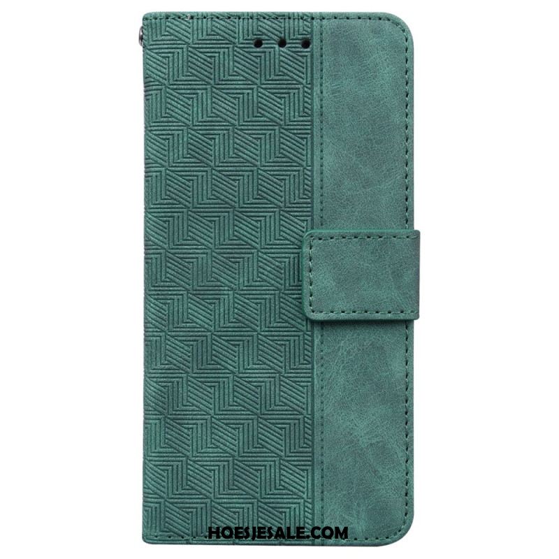 Leren Hoesje Voor Xiaomi 15t Geweven Patroon