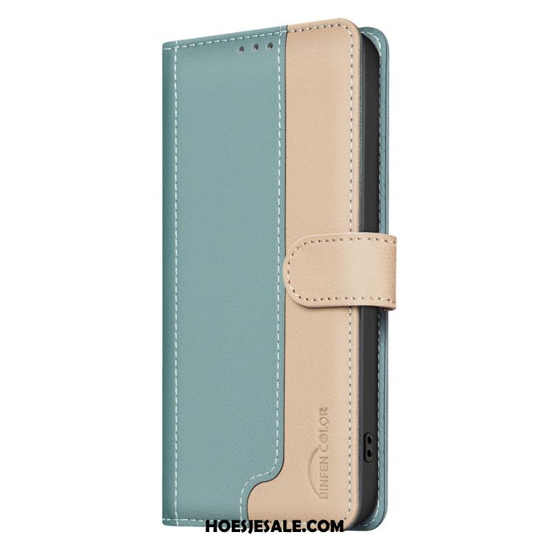 Leren Hoesje Voor Xiaomi 15t Pro Tweekleurige Binfen-kleur