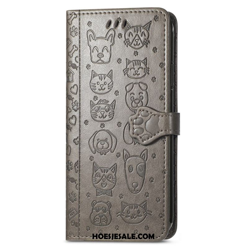 Leren Hoesje Voor Xiaomi 17 Pro Max Geanimeerde Dieren