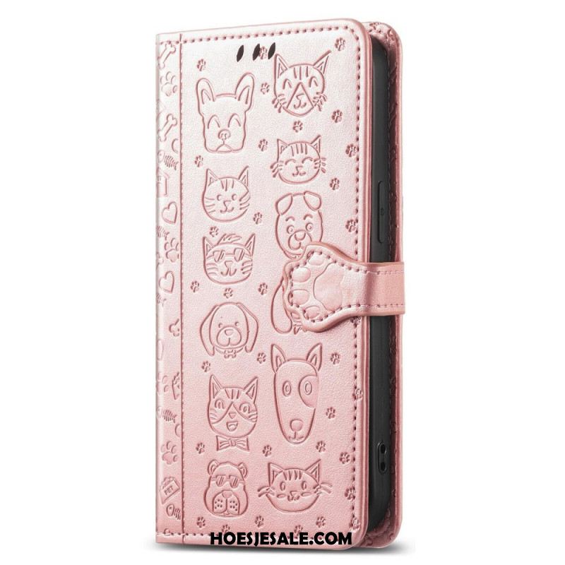 Leren Hoesje Voor Xiaomi 17 Pro Max Geanimeerde Dieren