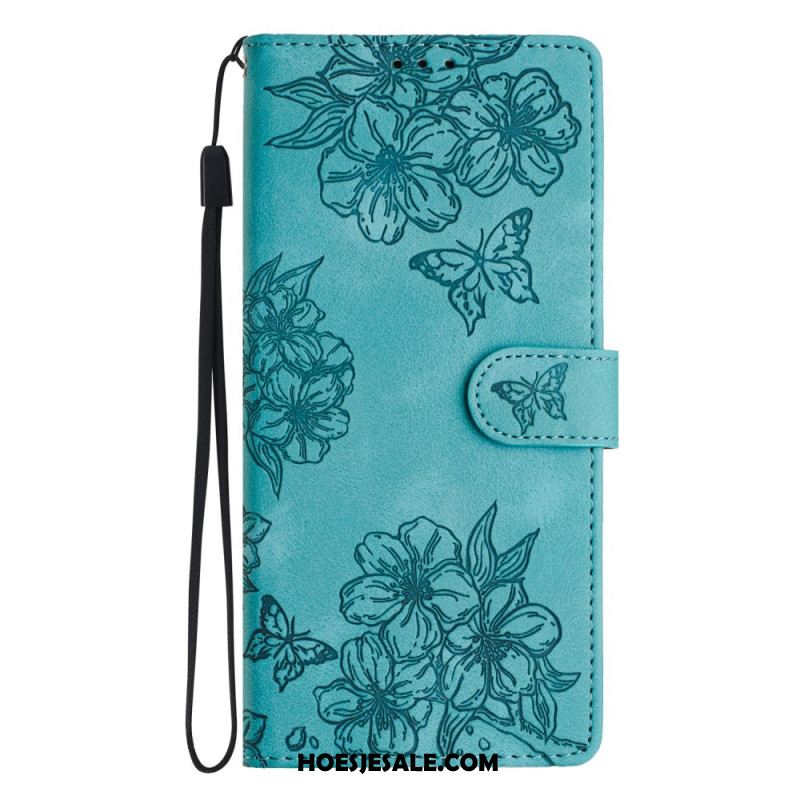 Leren Hoesje Voor Xiaomi 17 Pro Max Vlinder- En Bloemenpatroon